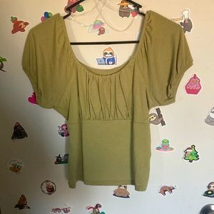 Green, fitted shirt, small